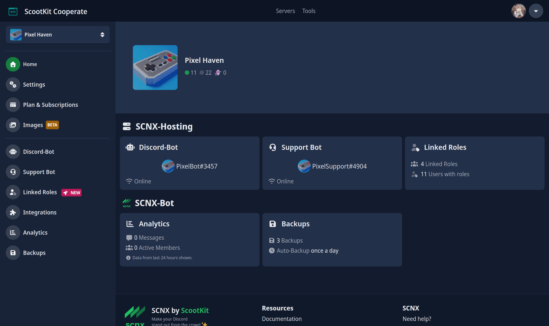 Scnx create your discord bot for free